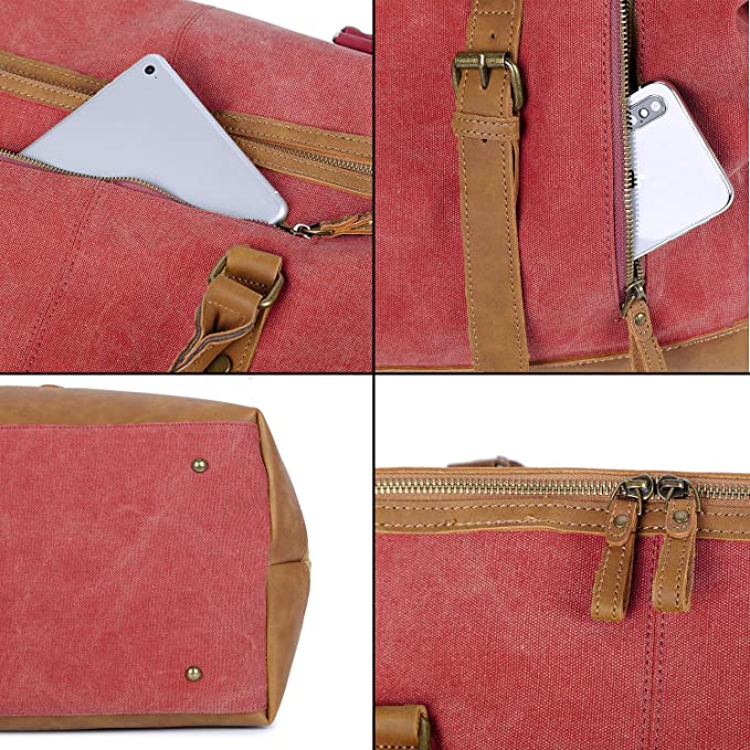 CANVAS LEATHER DUFFLE BAG