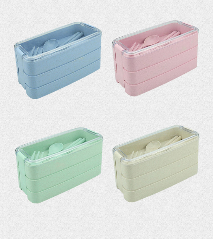 3 LAYER WHEAT STRAW LUNCH BOX