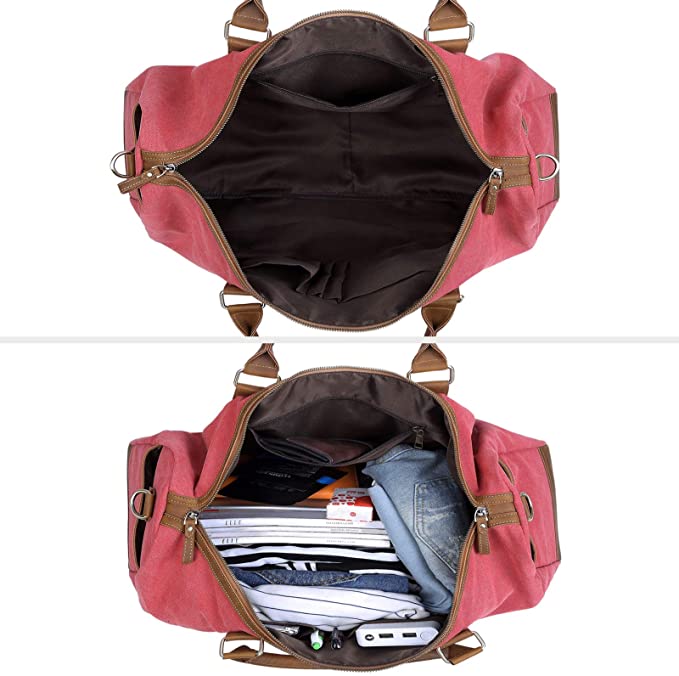CANVAS LEATHER DUFFLE BAG