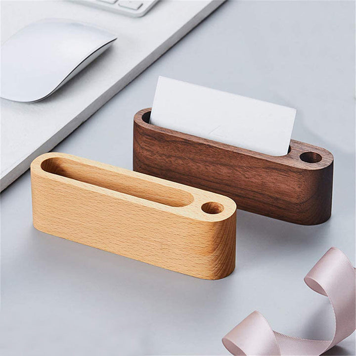 WOODEN NAMECARD DESK HOLDER - Gifthub SG
