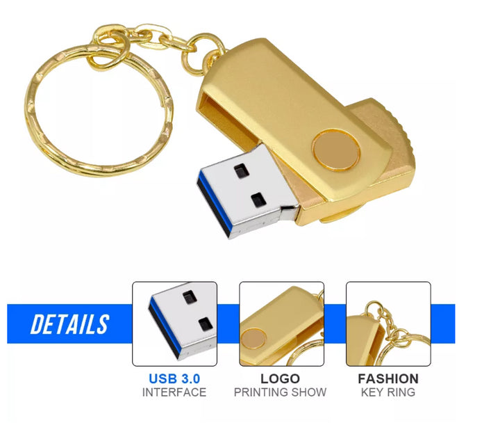 USB Flash Drive Rotation Keychain - Gifthub SG