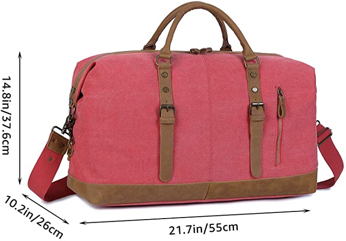 CANVAS LEATHER DUFFLE BAG