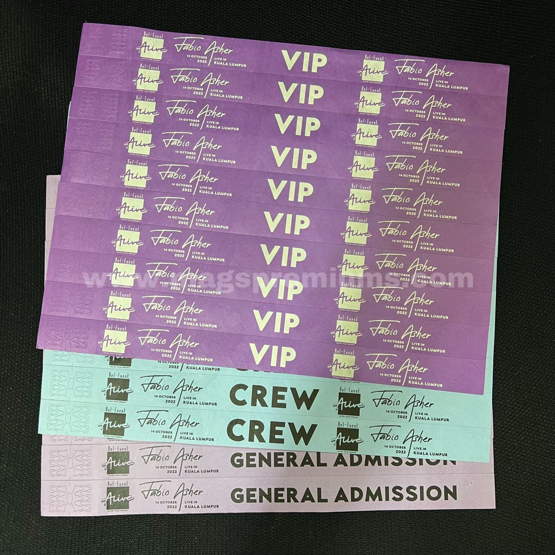 Full Color Tyvek Wristbands 255mm X 20 mm / 25mm Tyvek Wristbands by Gifthub SG | Gifthub SG