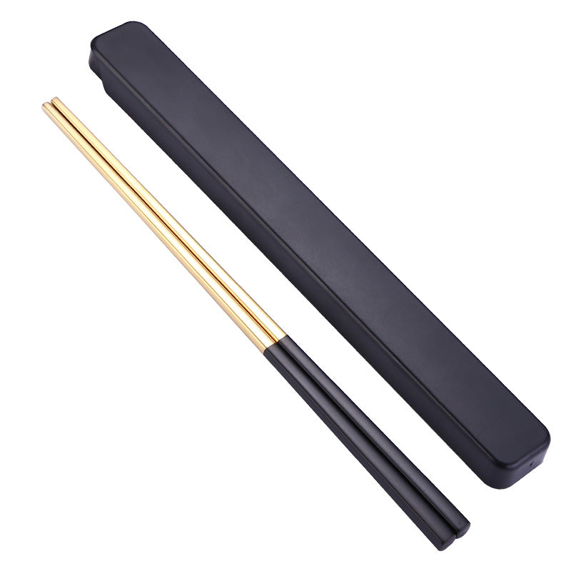 STAINLESS STEEL CHOPSTICK SET Gold+black 50 $8.65 FREE (12-14 days) Cutlery by Gifthub SG | Gifthub SG