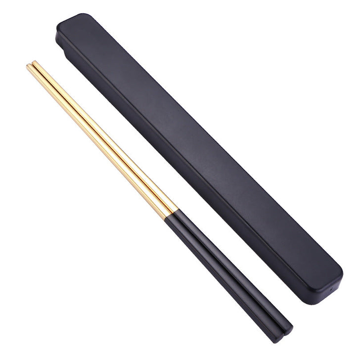 STAINLESS STEEL CHOPSTICK SET Gold+black 50 $8.65 FREE (12-14 days) Cutlery by Gifthub SG | Gifthub SG