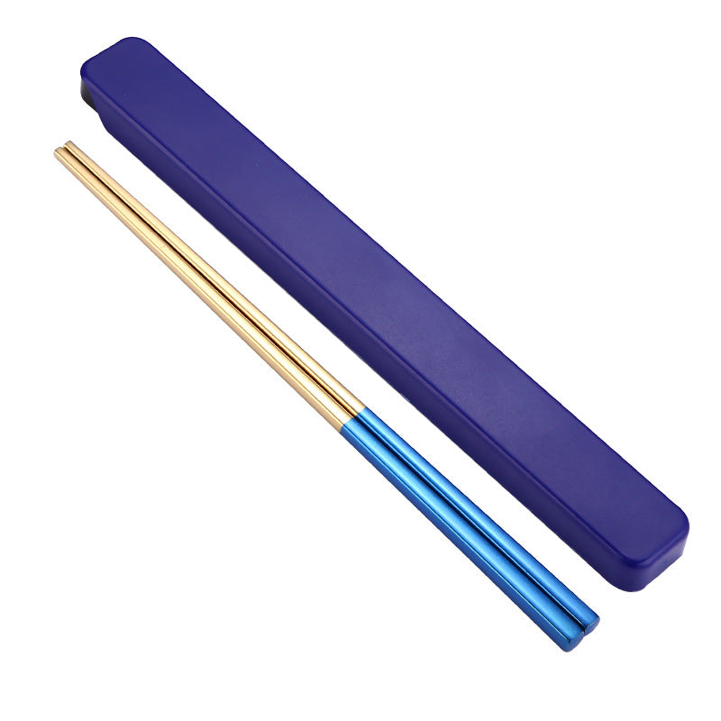 STAINLESS STEEL CHOPSTICK SET Gold+blue 50 $8.65 FREE (12-14 days) Cutlery by Gifthub SG | Gifthub SG