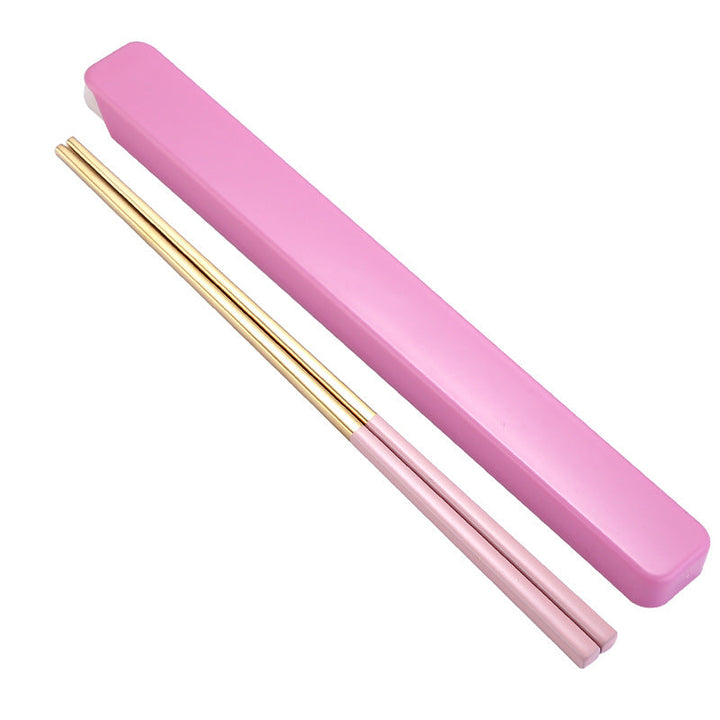 STAINLESS STEEL CHOPSTICK SET Gold+pink 50 $8.65 FREE (12-14 days) Cutlery by Gifthub SG | Gifthub SG