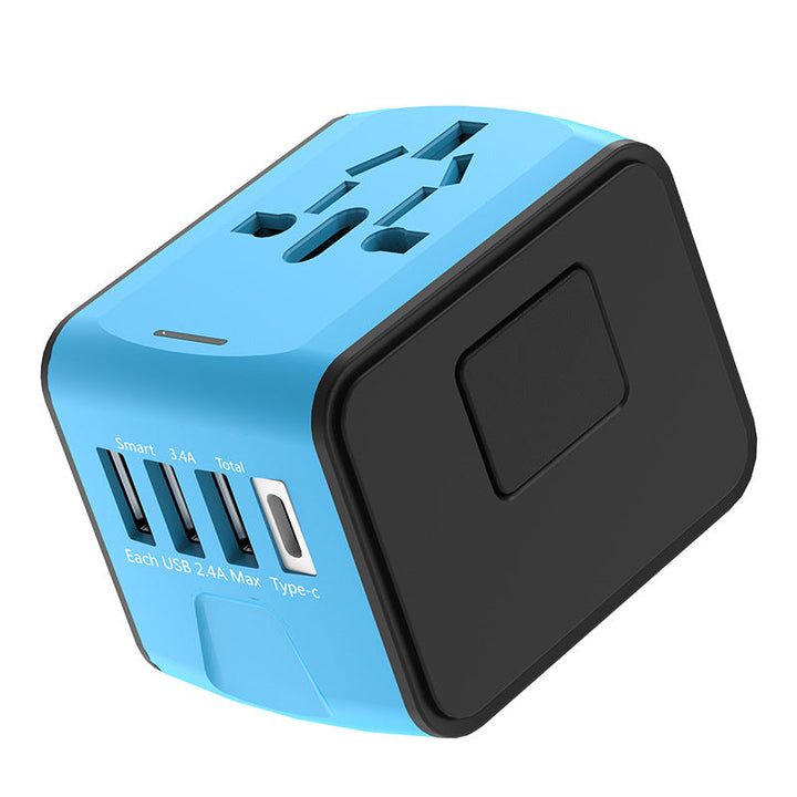 3 + 1 TYPE C UNIVERSAL TRAVEL ADAPTER Blue 50 $18.32 FREE (12-14 days) Universal Adapter by Gifthub SG | Gifthub SG