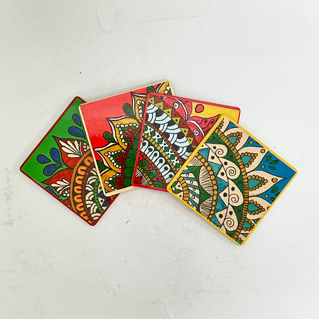 Colorful cork coaster 