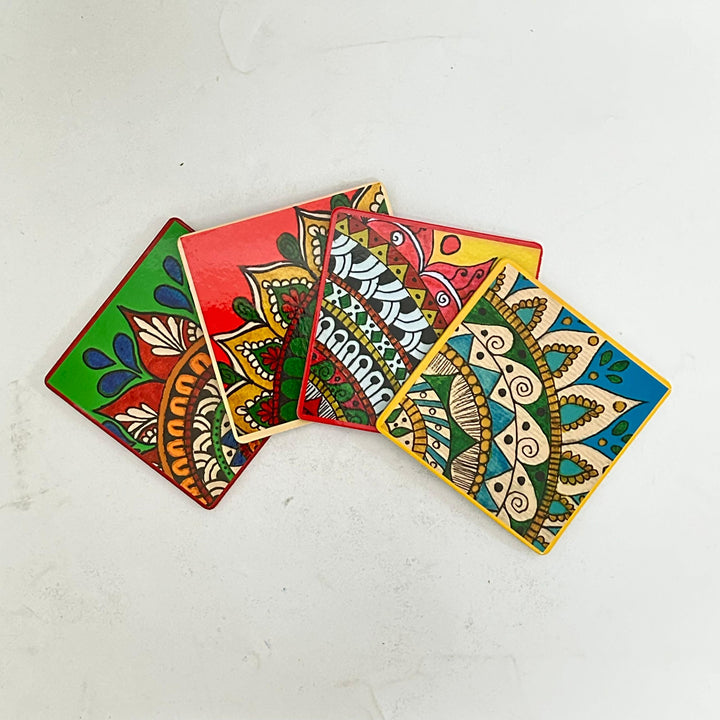 Colorful cork coaster 