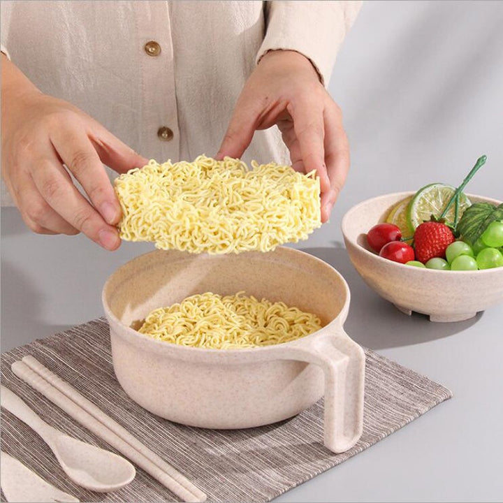 WHEATSTRAW DOUBLE BOWL WITH CUTLERY SET