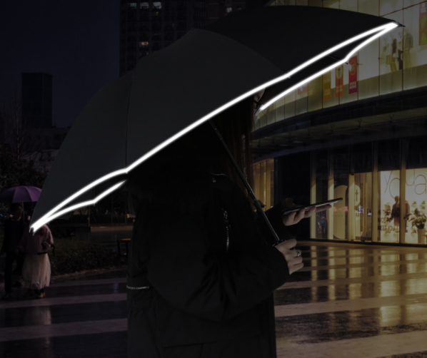 REVERSE UMBRELLA WITH LED TORCH LIGHT