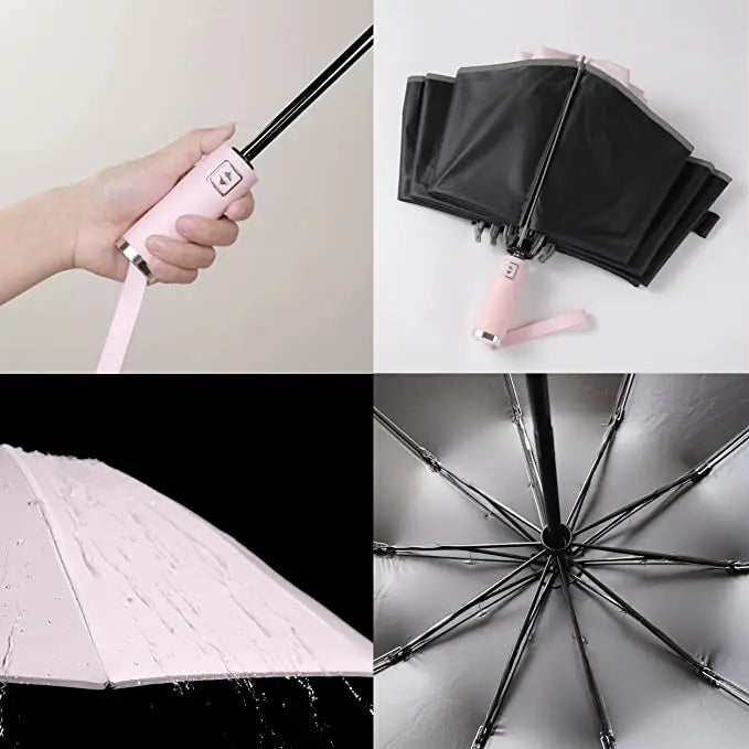 Promotional LED Automatic 3-Fold UV Umbrella - Gifthub SG