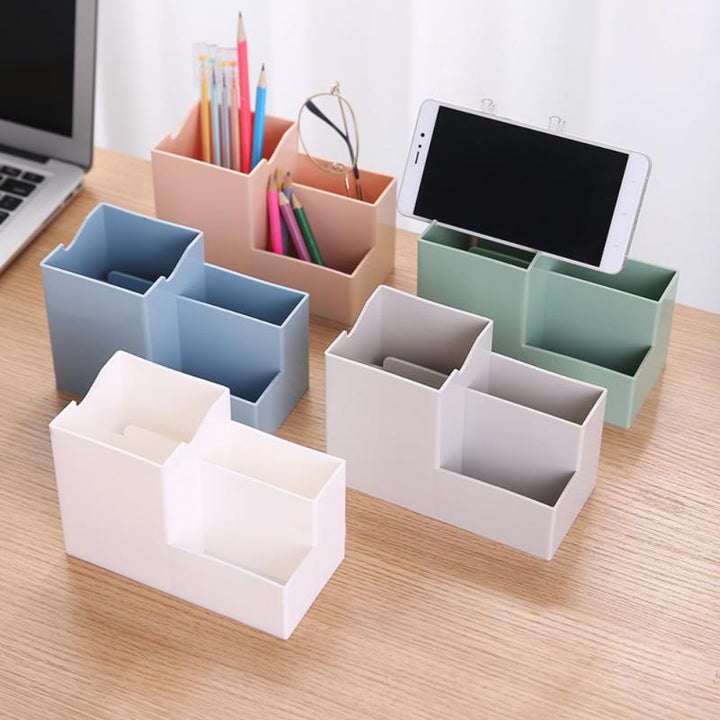 3 SLOT STATIONERY ORGANIZER WITH PHONE HOLDER