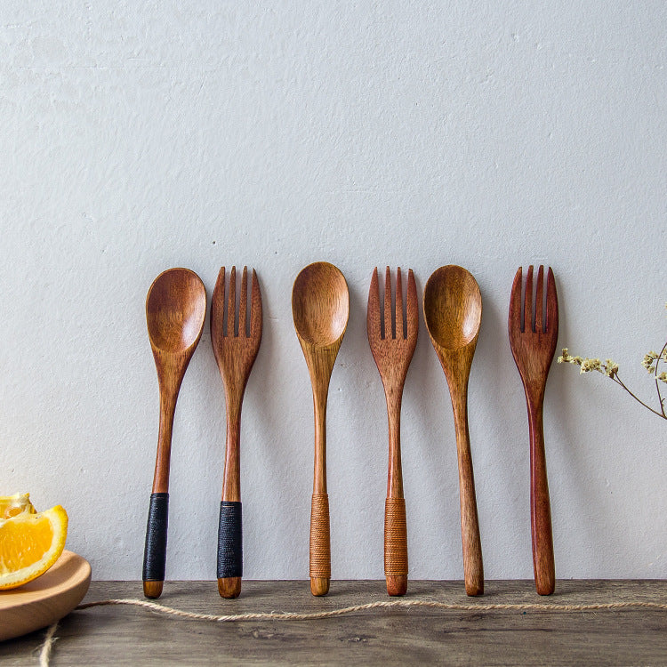 JAPANESE SOLID WOOD CUTLERY SET