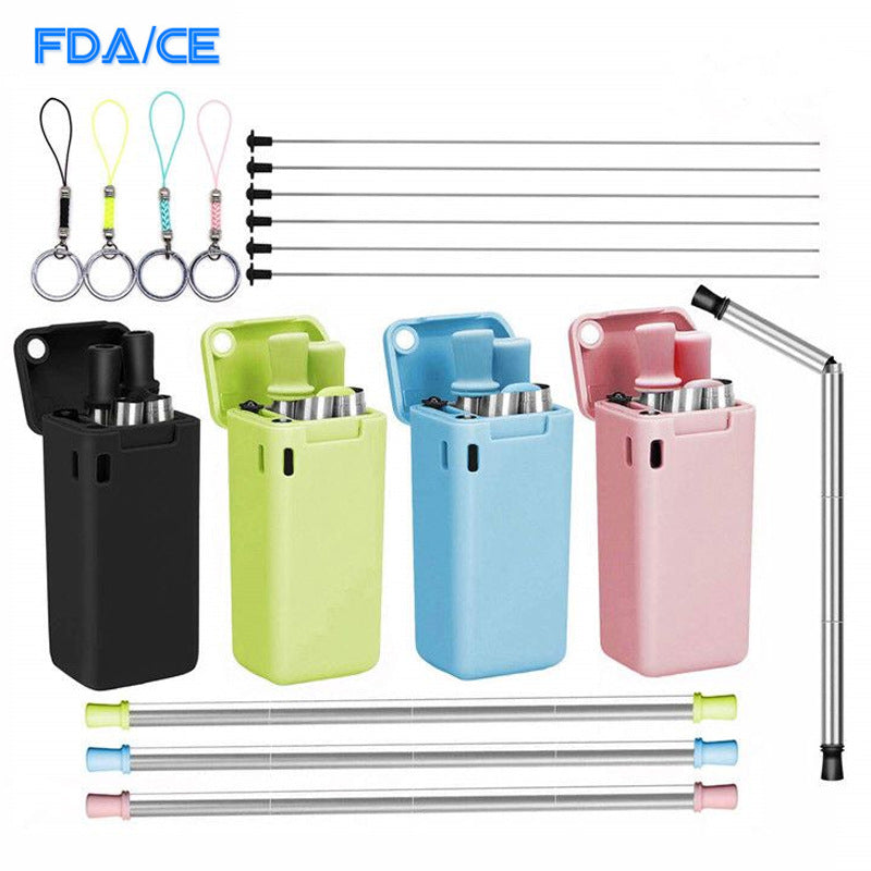 Mini Israeli Straw MINI COLLAPSIBLE STAINLESS STEEL STRAW SET | Custom Corporate Gifts ...