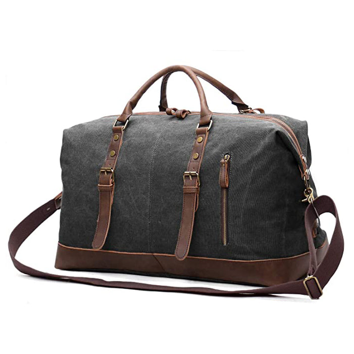CANVAS LEATHER DUFFLE BAG
