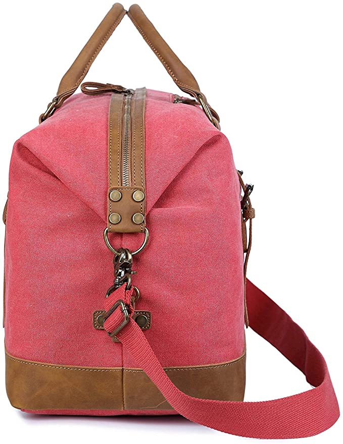 CANVAS LEATHER DUFFLE BAG
