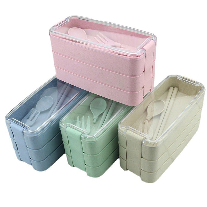 3 LAYER WHEAT STRAW LUNCH BOX