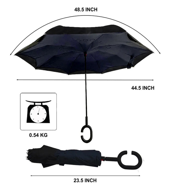 Custom Printed Inverted Reverse Umbrella - Gifthub SG