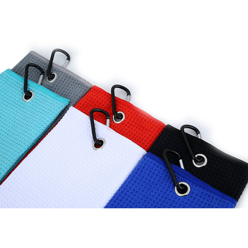 WAFFLE GOLF TOWEL WITH CARABINER