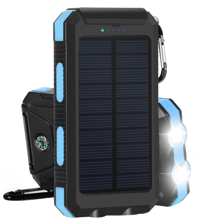 Waterproof Solar Power Bank Dual USB Dual LED Lights