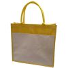 Jute Tote Bag With Canvas Pocket