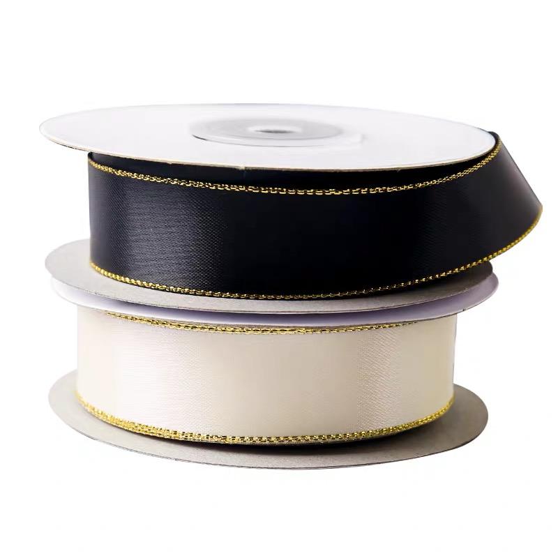 Satin-ribbon-with-gold-edge