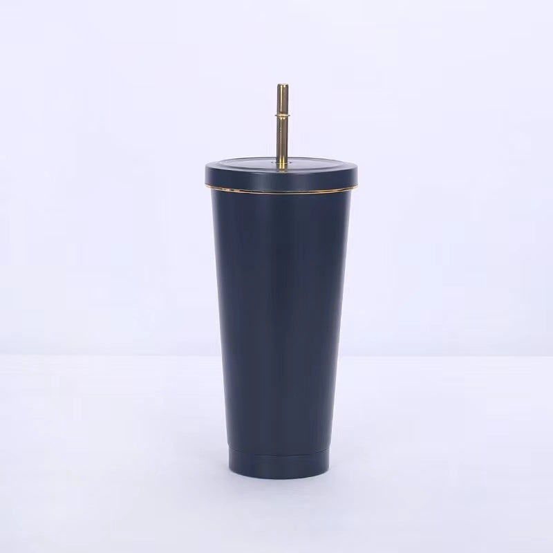 DOUBLE WALL FULL SS CUP WITH STRAW Black 50 $16.95 FREE (12-14 days) Mug by Gifthub SG | Gifthub SG