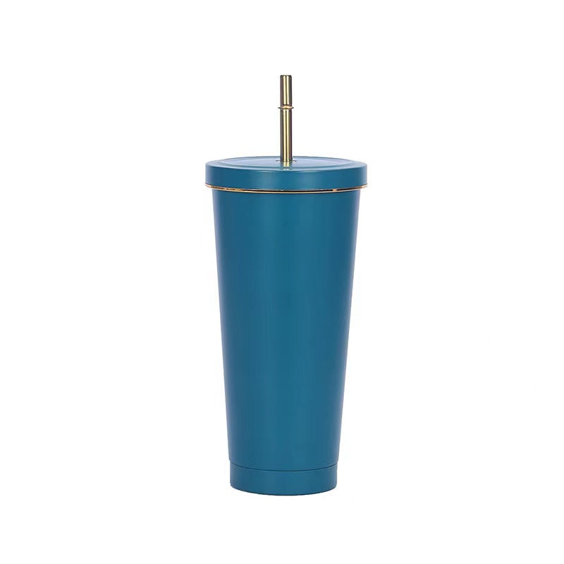 DOUBLE WALL FULL SS CUP WITH STRAW Blue 50 $16.95 FREE (12-14 days) Mug by Gifthub SG | Gifthub SG