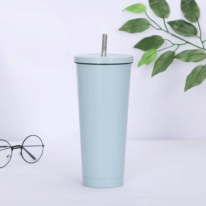 DOUBLE WALL FULL SS CUP WITH STRAW Green 50 $16.95 FREE (12-14 days) Mug by Gifthub SG | Gifthub SG