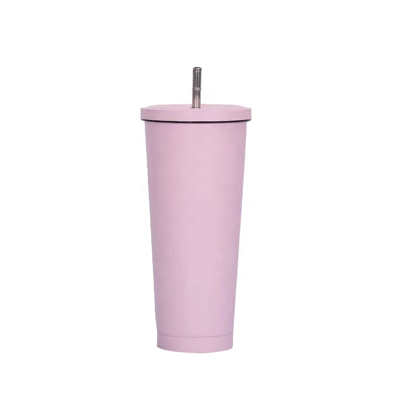 DOUBLE WALL FULL SS CUP WITH STRAW Mug by Gifthub SG | Gifthub SG