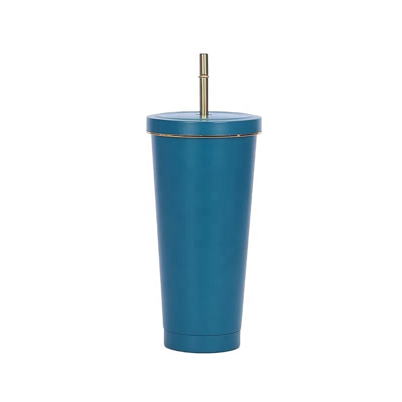 DOUBLE WALL FULL SS CUP WITH STRAW Mug by Gifthub SG | Gifthub SG