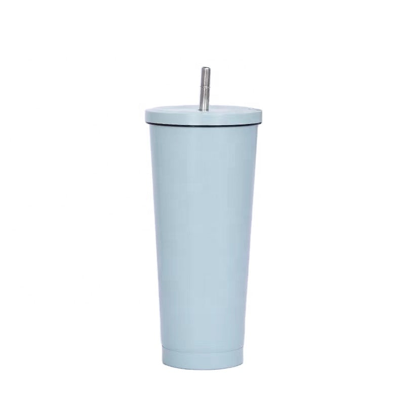 DOUBLE WALL FULL SS CUP WITH STRAW Mug by Gifthub SG | Gifthub SG