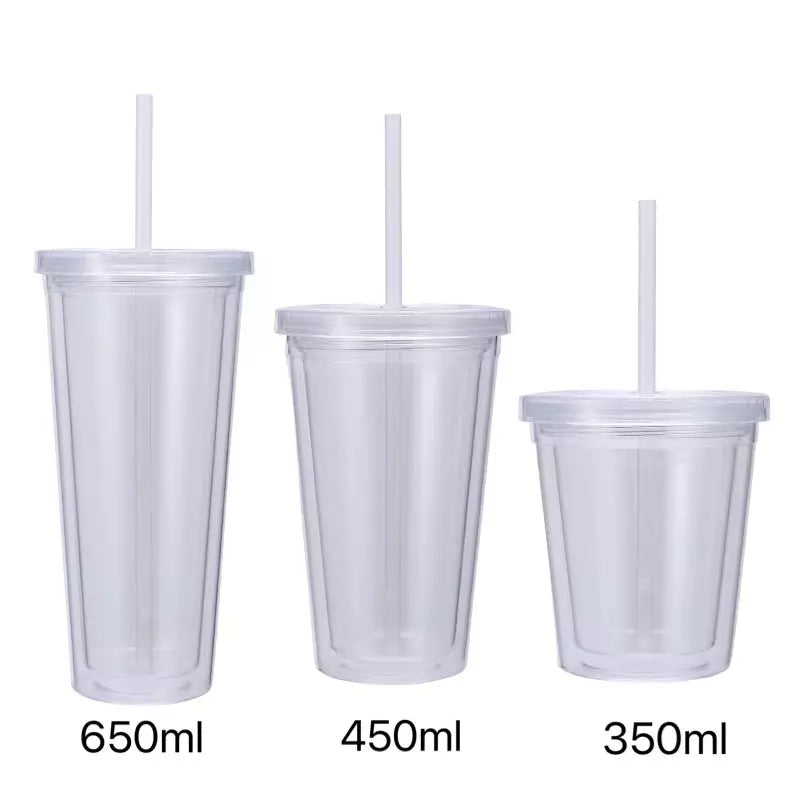 DOUBLE WALL STRAW TUMBLER 350ml 50 $6.20 FREE (12-14 days) tumbler by Gifthub SG | Gifthub SG