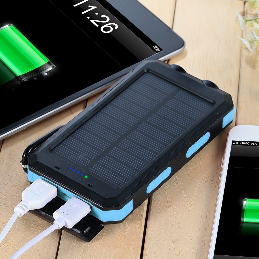 Waterproof Solar Power Bank Dual USB Dual LED Lights Powerbank by Gifthub SG | Gifthub SG